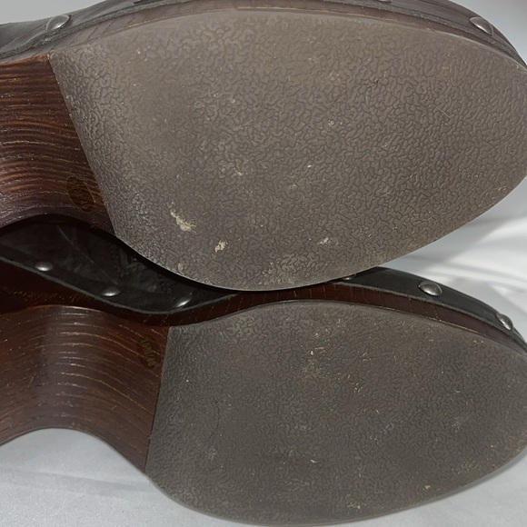 Lucky Brand Yasamin Leather Clog Studded Ankle Boot Sz 10M Black - Picture 7 of 9